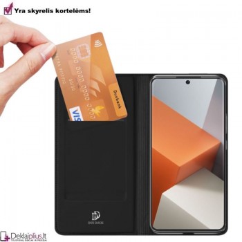 Dux Ducis Skin Pro dirbtinės odos dėklas - juodas (Xiaomi Redmi Note 13 Pro Plus)